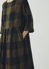 Freya Crinkle Cotton Macro Gingham Dress | Olive/Black